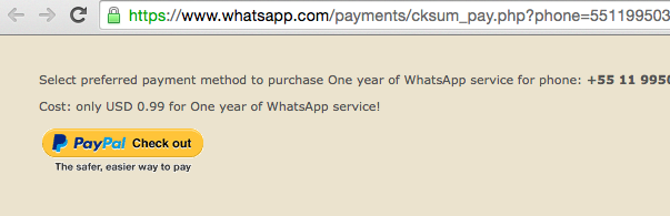 pagamento whatasapp